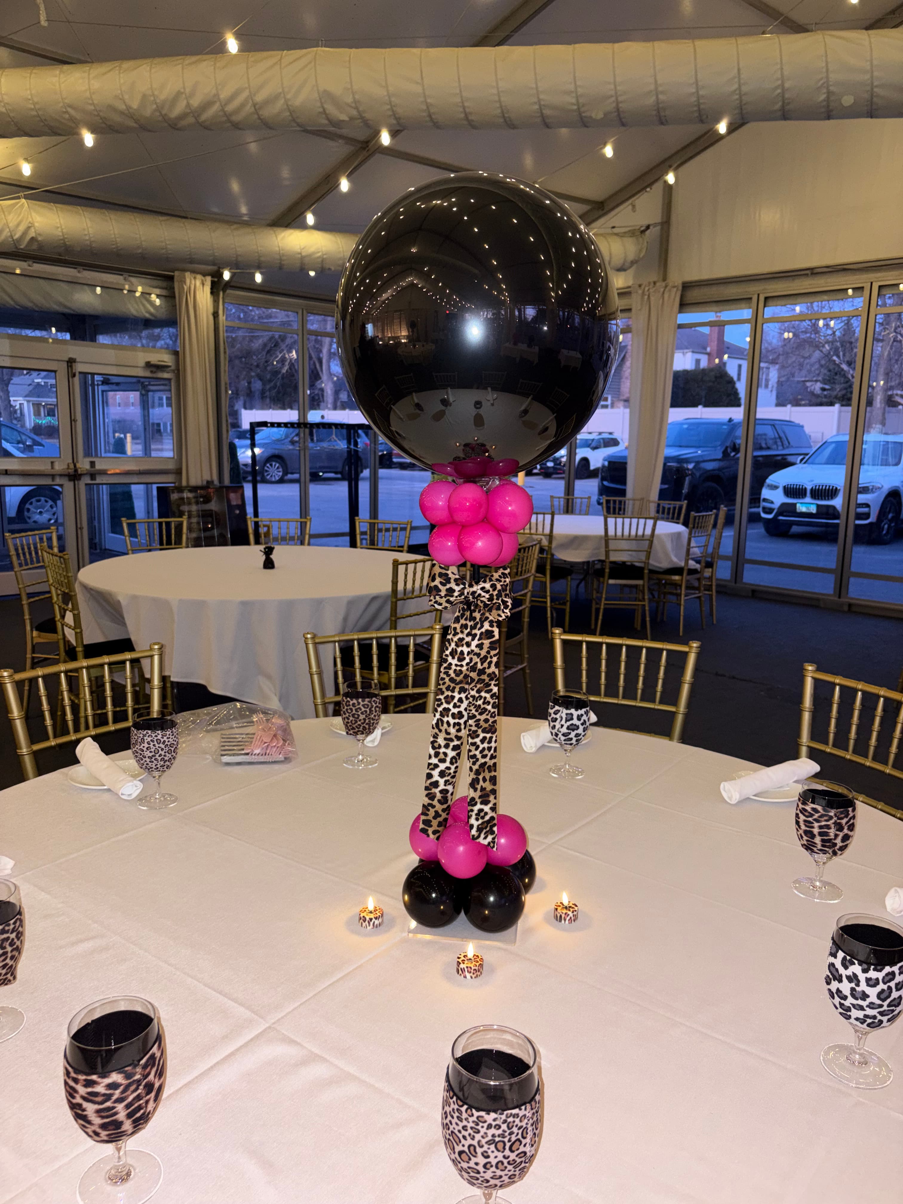 Cheetah print centerpiece arrangement